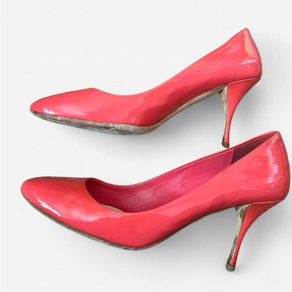 MIU MIU heels coral patent leather.  EU size 40 1/2 - Picture 4 of 6